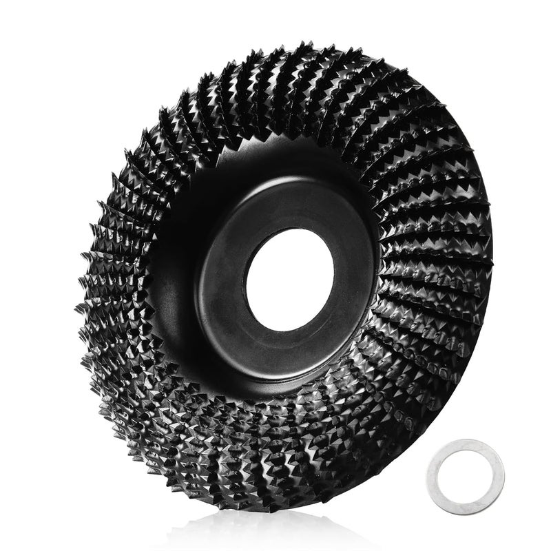 Firmoath Wood Carving Disc 4.5 Inch,Wood Stump Grinder,Angle Grinding Wheel with 7/8”Arbor for Wood Carving, Shaping, Working,Tree Stump Remover（4.5'' x 7/8'' Arbor） - Image 1
